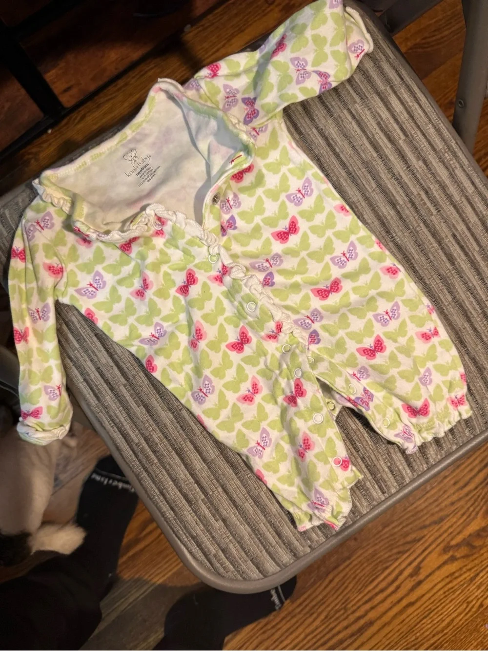 small wonders Green & Pink Butterfly Romper